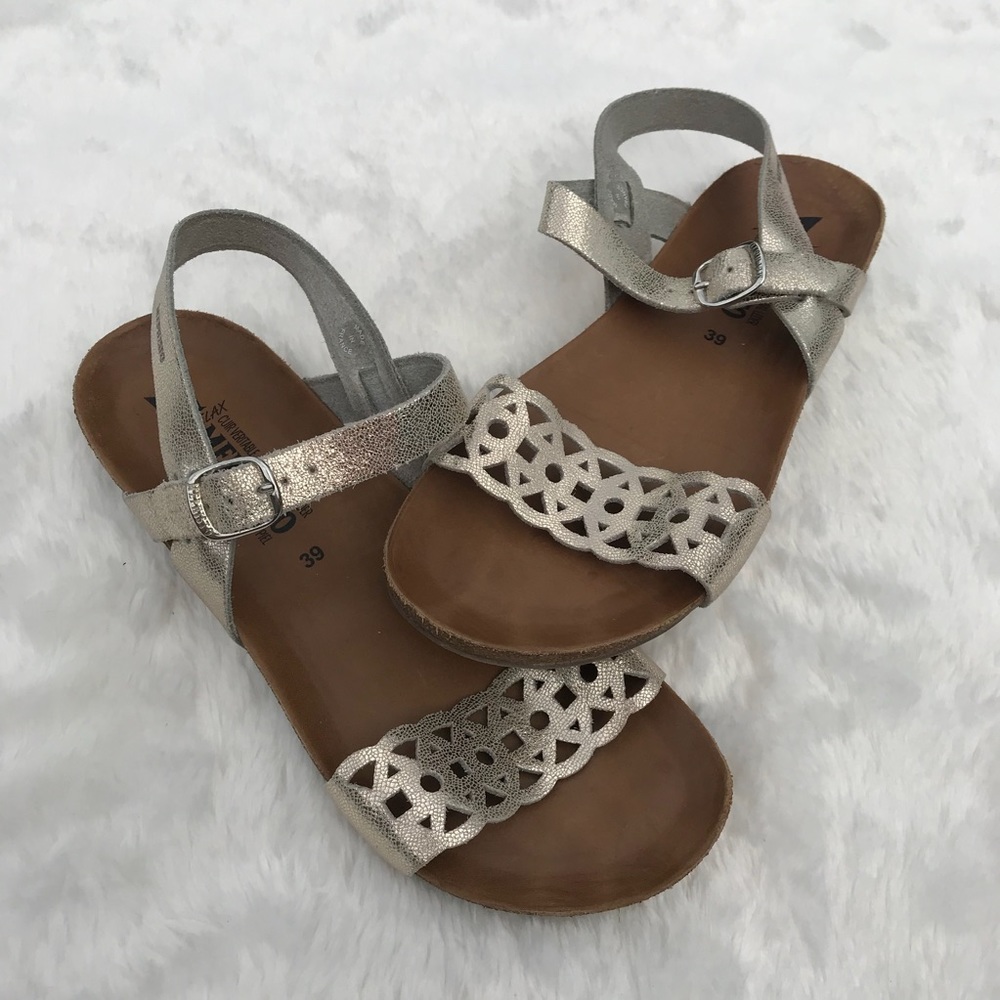 Mephisto Women's Silver Laser-Cut Slingback Sandals